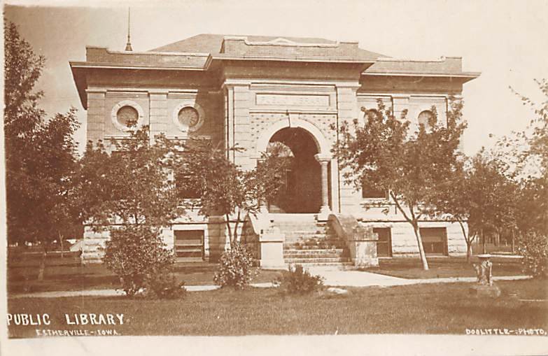 Public Library real photo Estherville, Iowa