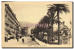 Postcard Old Nice Avenue de Verdun Kiosk Evian