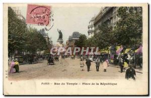 Paris Postcard Old Street Square Temple of the republic