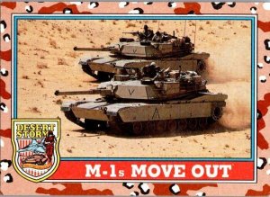 Military 1991 Topps Dessert Storm Card M-1 Tanks Move Out sk21309