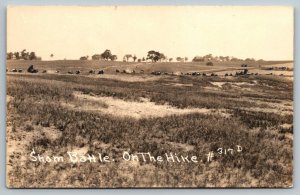 RPPC WW1 ERA   US Army  Sham Battle on the Hike  Real Photo Postcard