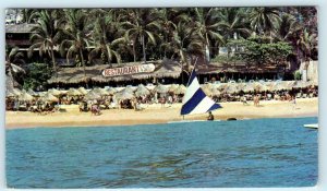 ACAPULCO, MEXICO ~ Beach Scene RESTAURANT BETO Playa Condesa Postcard