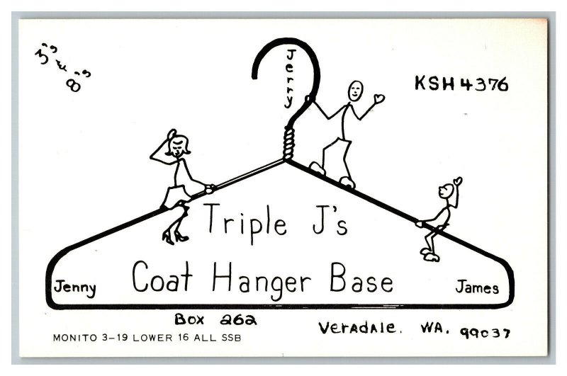 QSL Radio Card From Veradale WA Washington KSH4376 