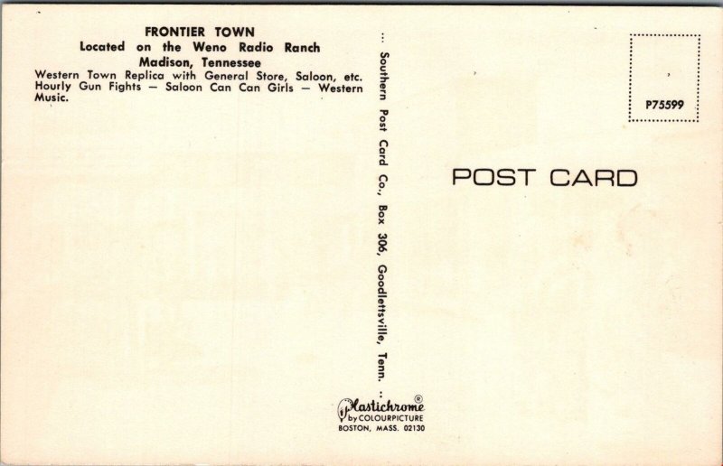 Postcard Frontier Town Madison TN Weno Radio Ranch