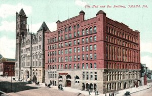 Vintage Postcard City Hall Building Landmark Omaha Nebraska NB Souvenir Post