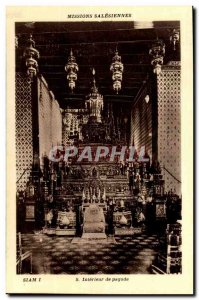Postcard Old Missions SALESIAN Interior pagoda India (india India Thailand Th...