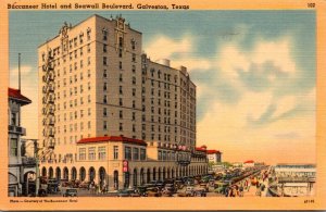 Texas Galveston Buccaneer Hotel and Seawall Boulevard 1943