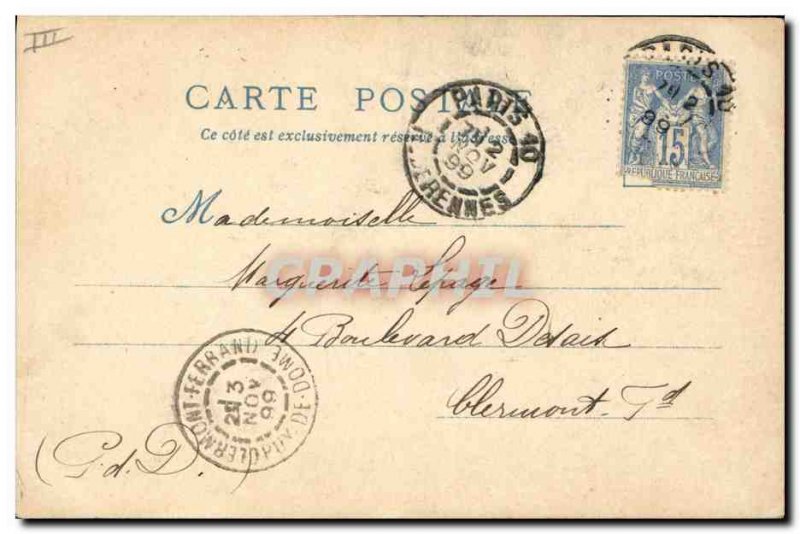 Old Postcard Old Paris Chocolate Guerin Boutron Place du Grand Chatelet