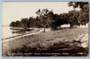 Lake Minnewaska Minnesota Postcard RPPC Photo View Of Lawrence Point 1948 Posted