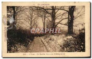 Old Postcard In Limousin L & # 39Hiver A Sentler in Chataigneraie