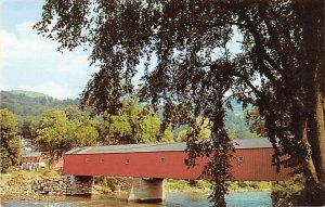 Scenic Covered Bridge Over the Housatonic River West Cornwall CT 