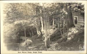 Songo Pond Rest Haven Camp SHOREY Real Photo Postcard