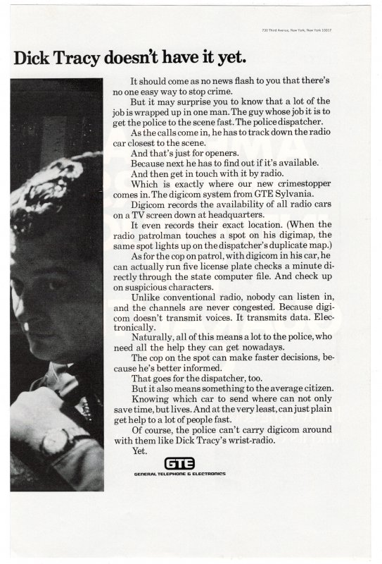 GTE Services - Telephone & Electronics - 1970's Vintage Ad - 2 Pages