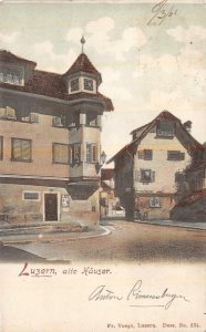 ALTE HAUSER LUZERN LUCERNE SWITZERLAND TO USA SCOTT #113 STAMP POSTCARD 1905