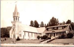 RPPC St Anthony's Catholic Church Niagara WI Vintage Postcard V61