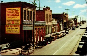 Vtg Territorial Enterprise Street Scene Virginia City Nevada NV Postcard