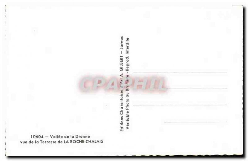 Old Postcard Valley of dronne to the Terrace of rock Chalais