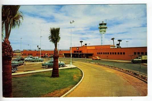 Phoenix AZ Airport Old Cars Postcard