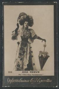 Ogden's Guinea Gold ADA REEVE Cigarettes Card. Few small faults