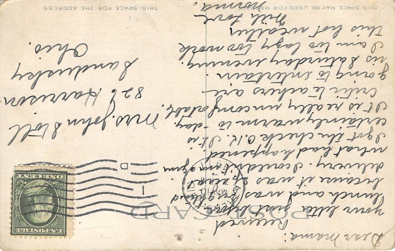 Columbus Ohio 1911Postcard State Capitol Three Flags