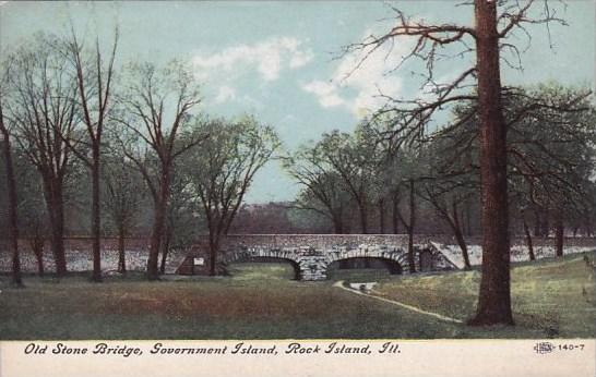 Illinois Rock Island Old Stone Bridge Government Island