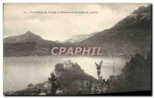 Old Postcard The Chateau de Duingt the Parmelan and teeth Lanfont