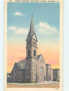 Unused Linen CHURCH SCENE Roanoke Virginia VA hs7298@