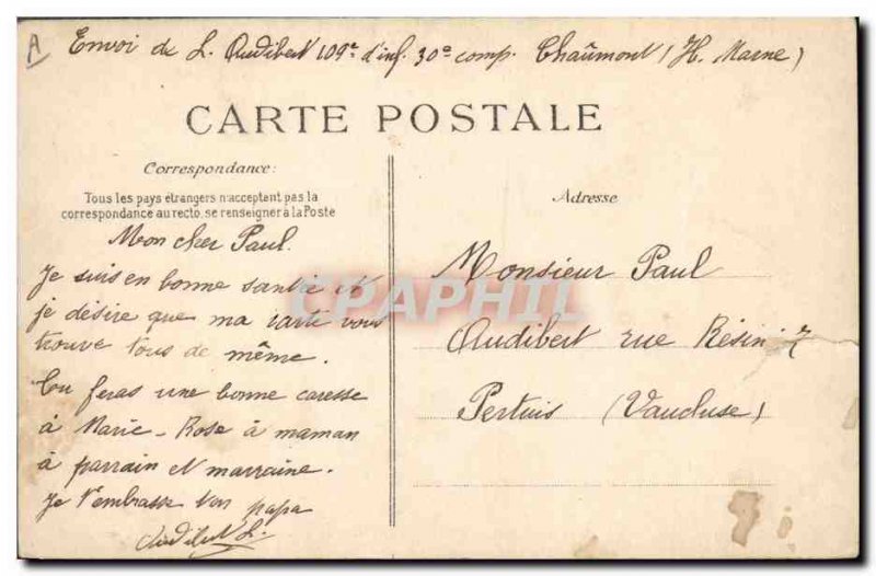 Old Postcard Army Period d & # 39instruction L & # 39arrivee body