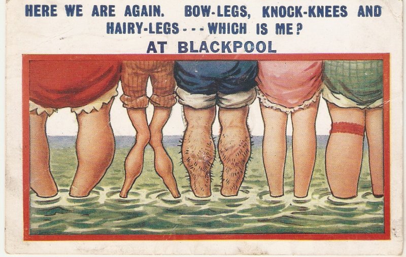 .Here we are again. Legs... at Blackpool Risque Bamforth Seaside comic Ser. PC