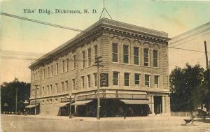 C-1910 Fraternal Elk's Building Dickinson North Dakota Kropp postcard 10316