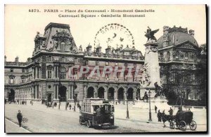 Postcard Old Paris Place du Carrousel Gambetta Monument