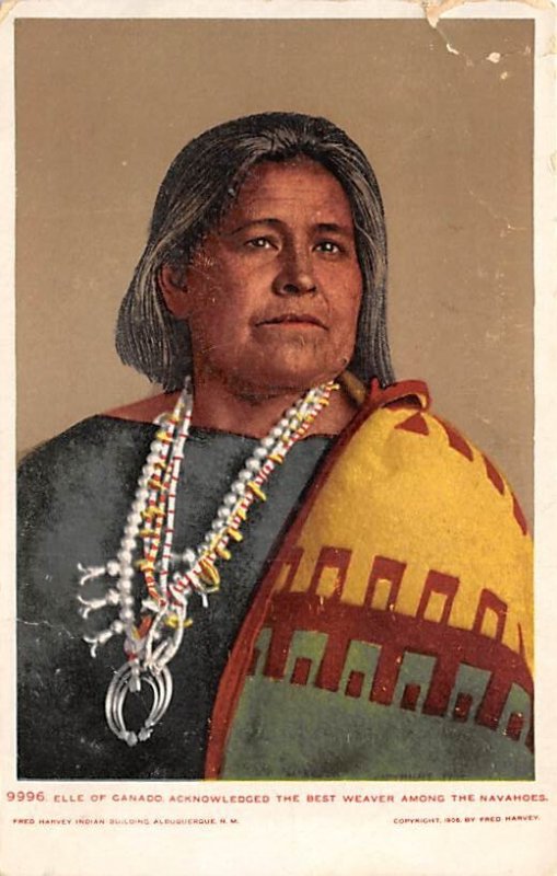 Elle of Gando, the best weaver among the Navajos Pre 1907 Indian Unused 