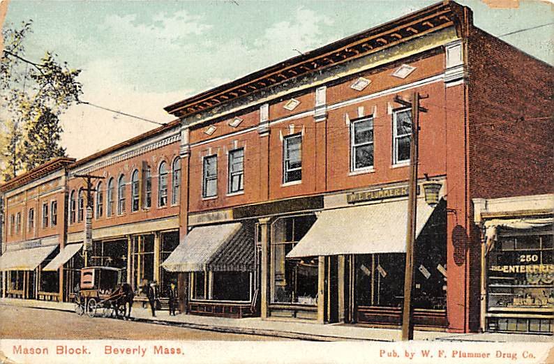 Mason block Beverly, Massachusetts, USA Drug Store 1908 