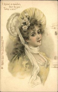 TUCK Art Series 1686 Beautiful Woman Bonnet Hat c1905 Postcard