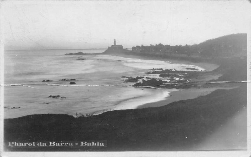 Bahia Brazil Pharol da Barra Lighthouse Real Photo Postcard AA68612