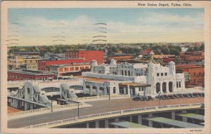 Postcard Railroad New Union Depot Tulsa OK Oklahoma