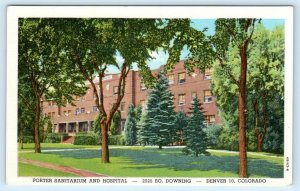 DENVER, CO Colorado ~ PORTER SANITARIUM & Hospital c1950s Linen Postcard