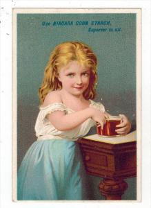 1170  Trade Card Niagra Corn Starch  Pretty Young Girl