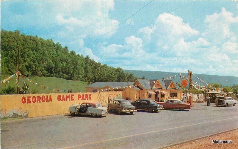 1950's Roadside automobiles GEORGIA Game Park Scarborough Dexter postcard 4268