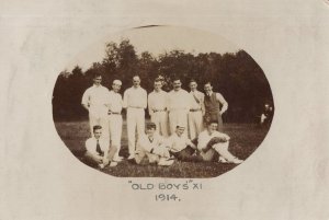 Swansea Ilfracombe Cricket Old Boys 1914 WW1 War RPC Postcard