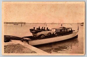 Postcard Automobile on Ship in Italy - CIGA - S Giuliano al Lido
