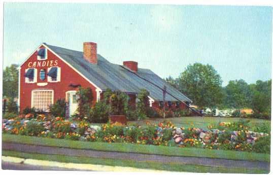 Home of Putnam Pantry Candies U.S. Route 1, Danvers Massachusetts, 1954 Chrome