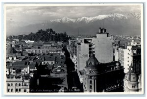 c1940's Partial View Santiago Chile Vintage Unposted RPPC Photo Postcard
