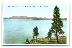 Yellowstone Lake & Mt. Sheridan Yellowstone National Park Wyoming Postcard