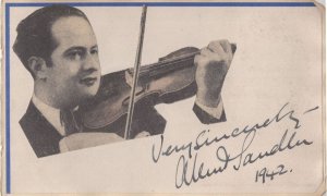 Albert Sandler WW2 1942 BBC Violinist Radio Old Hand Signed Autograph