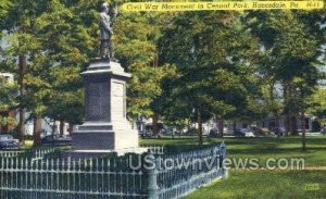 Civil war monument in central park - Honesdale, Pennsylvania PA  