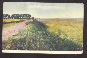 ALDA NEBRASKA WHEAT FIELD FARM FARMING 1909 VINTAGE POSTCARD