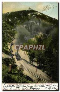 Postcard Shady Old Springs Pike & # 39s Ascending Peak on the Cog Railway Roa...