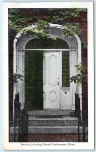 NEWBURYPORT, Massachusetts  MA    Cushing House DOORWAY  ca 1910s   Postcard
