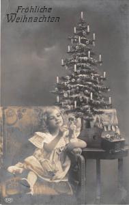 BG8466 girl tree fir weihnachten christmas greetings germany